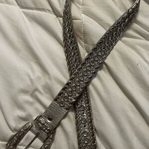 Cowgirl Western Rhinestone Crystal Bling Leather Belt